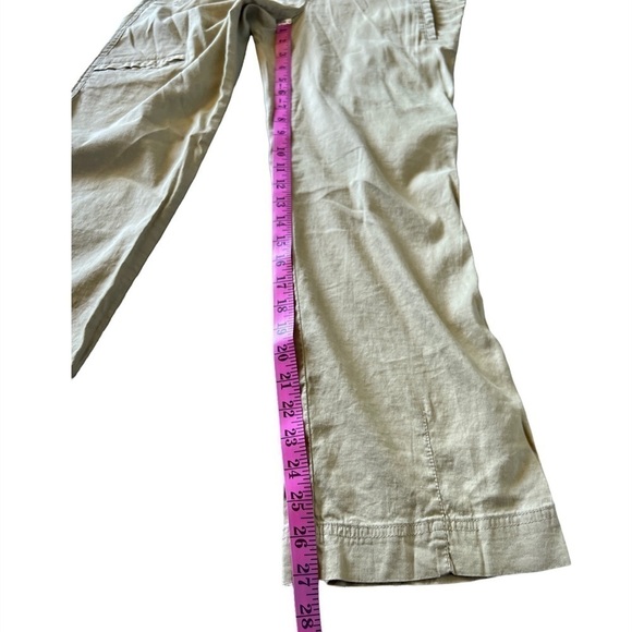 Theory Linen Blend Khaki Women’s Cropped Pants, Size 2 - Picture 8 of 8